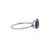 Metal Contemporary 2.55ct Pear & Oval Blue Sapphire Toi Et Moi Ring Size 5.5 in 14k White Gold For Sale - Image 7 of 17