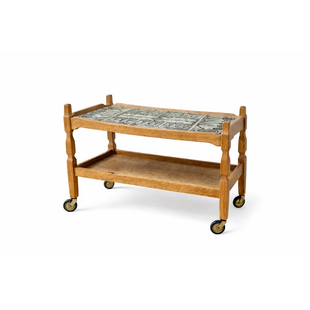 Danish Oak Coffee Table with Ceramic Art Tiles by Henry Kjærnulf for EG Kvalitetsmöbel, 1960s For Sale - Image 9 of 9