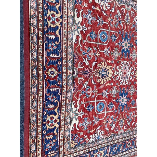 Nice late 20th century mahal design Chobi Afghan rug with a beautiful design and nice colors, entirely hand knotted with...