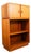 Mid Century Danish Modern Bookshelf Cabinet Teak Shelves Doors MCM Shelf 2 Pc For Sale