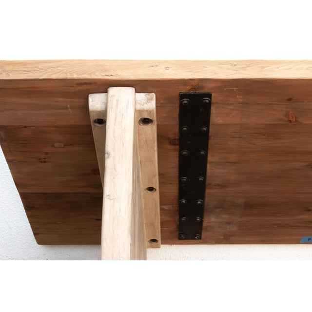 3" Thick Top Camargue Reclaimed Wood Pedestal Dining Table For Sale - Image 12 of 18