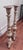 French Baroque Style Taupe Distressed Painted Solid Wood Floor Candlesticks/Plant Stands, a Pair For Sale In Houston - Image 6 of 12