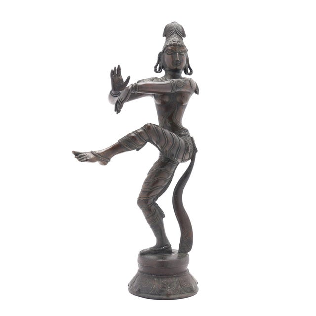 Metal Pair of Cast Bronze Hindu Figures of Parvati & Shiva, C. 1800's For Sale - Image 7 of 7