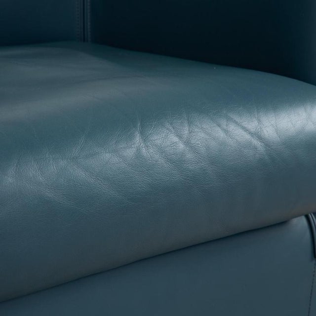 Modern Chair in Blue Leather from Wittmann For Sale - Image 3 of 13