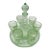 Vintage Vaseline / Uranium Green Pressed Glass Decanter and Cordial Set With Tray - 8 pcs For Sale
