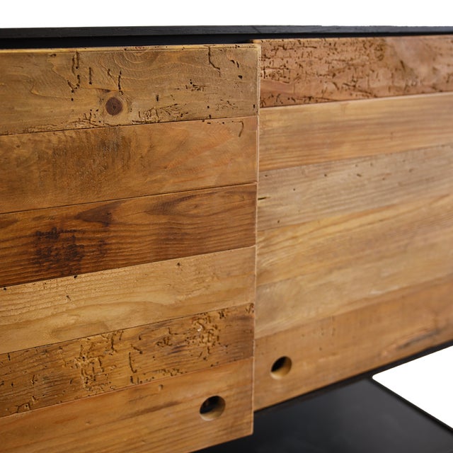 Industrial Vintage Cabinet in Teak, 2010s For Sale - Image 3 of 4