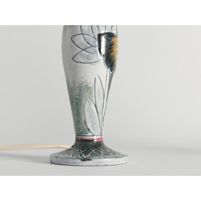 Scandinavian Modern Ceramic Butterfly Motif Table Lamp by Tilgmans, 1955 For Sale - Image 14 of 15