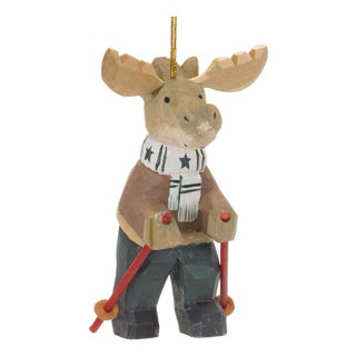Moose on Skis Ornament (Set of 6) For Sale