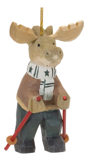 Moose on Skis Ornament (Set of 6)