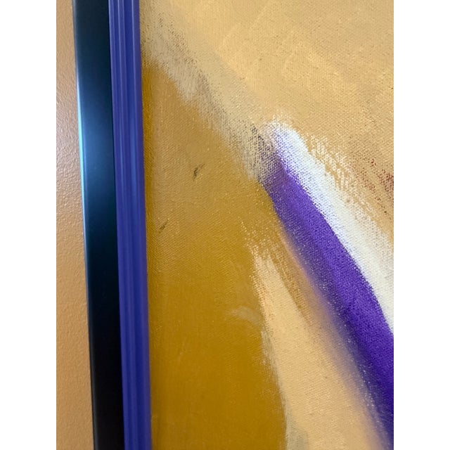 Gold Mid Century Signed Anita Oil on Canvas Abstract Painting For Sale - Image 8 of 9