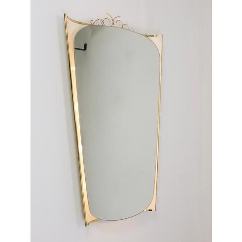 Mid-Century Illuminated Wall Mirror with Brass Crown by Ernest Igl attributed to Hillebrand, 1950s For Sale - Image 6 of 18