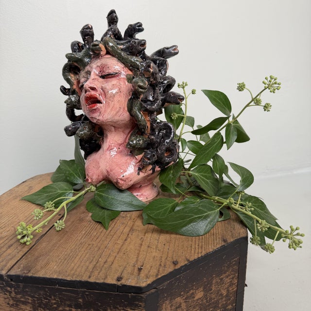 An expressive ceramic Medusa bust from Seminara, the renowned ceramics village in Calabria, made by Gennaro Condurso,...