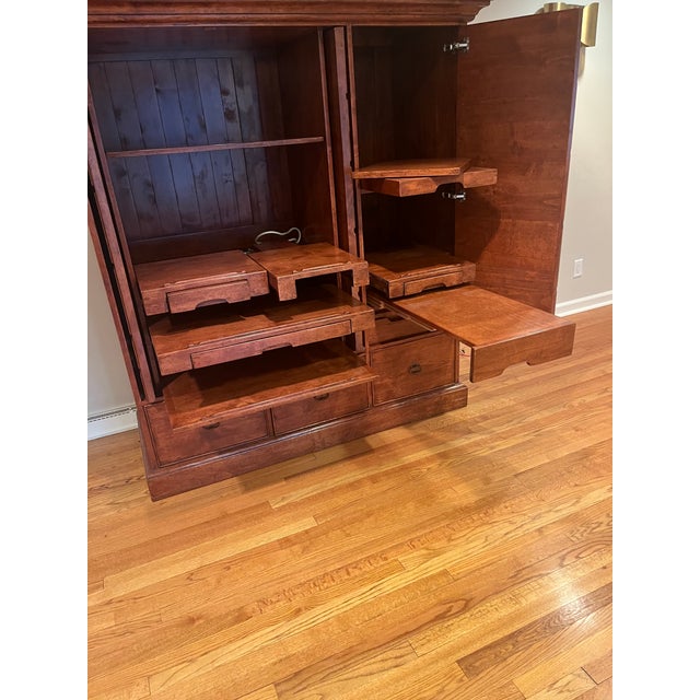 1990s Beautiful Solid Wood Apothecary Style Cabinet /Work Station. For Sale - Image 10 of 12