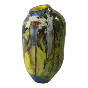 2000’s Terje Lundaas Hand Blown Glass Art Vase