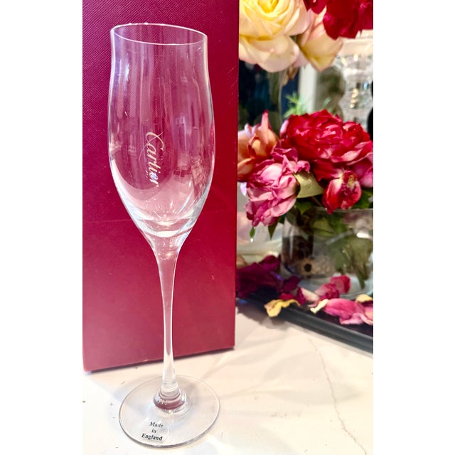 1990s 1990s Cartier Tulip Crystal Champagne Glass For Sale - Image 5 of 5