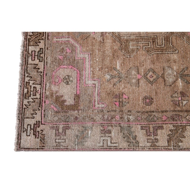 Brown Vintage Malayer Persian Handmade Brown Medallion Wool Runner For Sale - Image 8 of 12