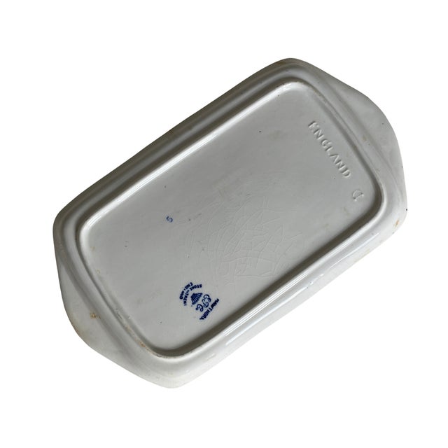 Vintage Booths "Real Old Willow" Blue & White English Ironstone Rectangular Serving Dish For Sale - Image 4 of 4