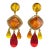 Dominique Denaive Paris Multicolor Resin Dangle Clip Earrings For Sale