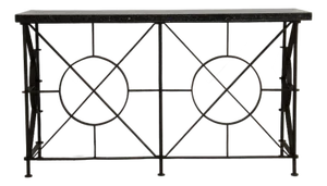 Wrought Iron Console Table With Blue Stone Top