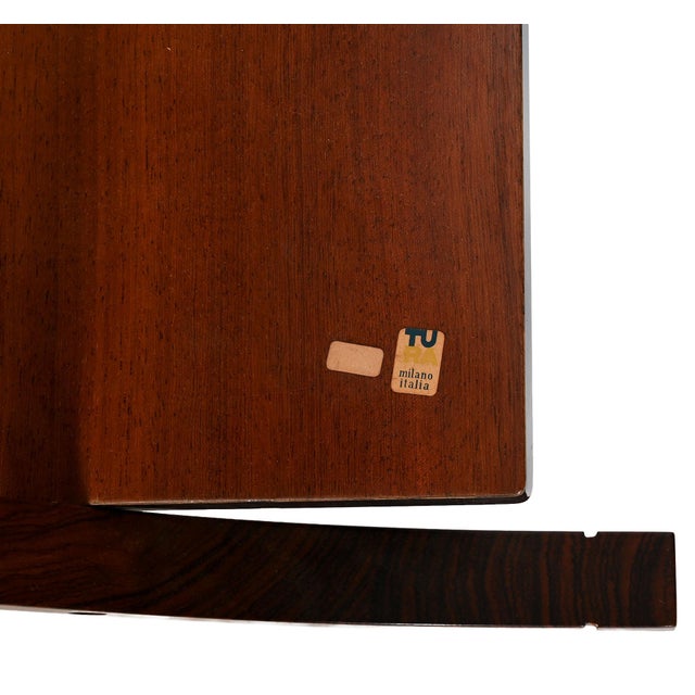 Vintage Aldo Tura Bar Cart Rosewood Goat Skin Mid Century Modern For Sale In Washington DC - Image 6 of 8