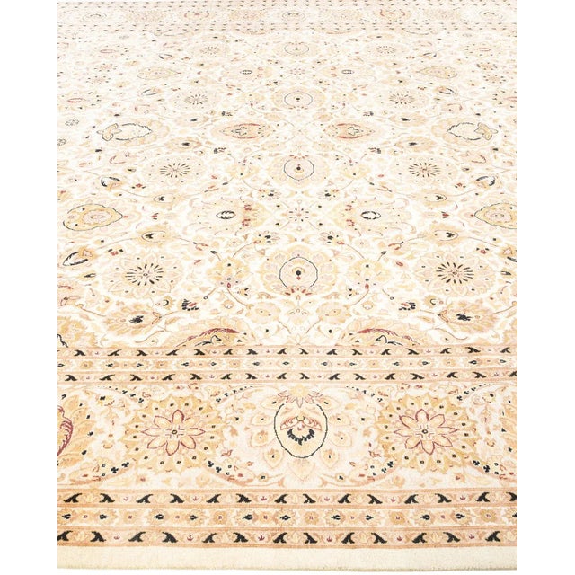 Solo Rugs Mogul, One-of-a-Kind Hand-Knotted Area Rug in Ivory, 9' 0" x 12' 3" For Sale - Image 4 of 8
