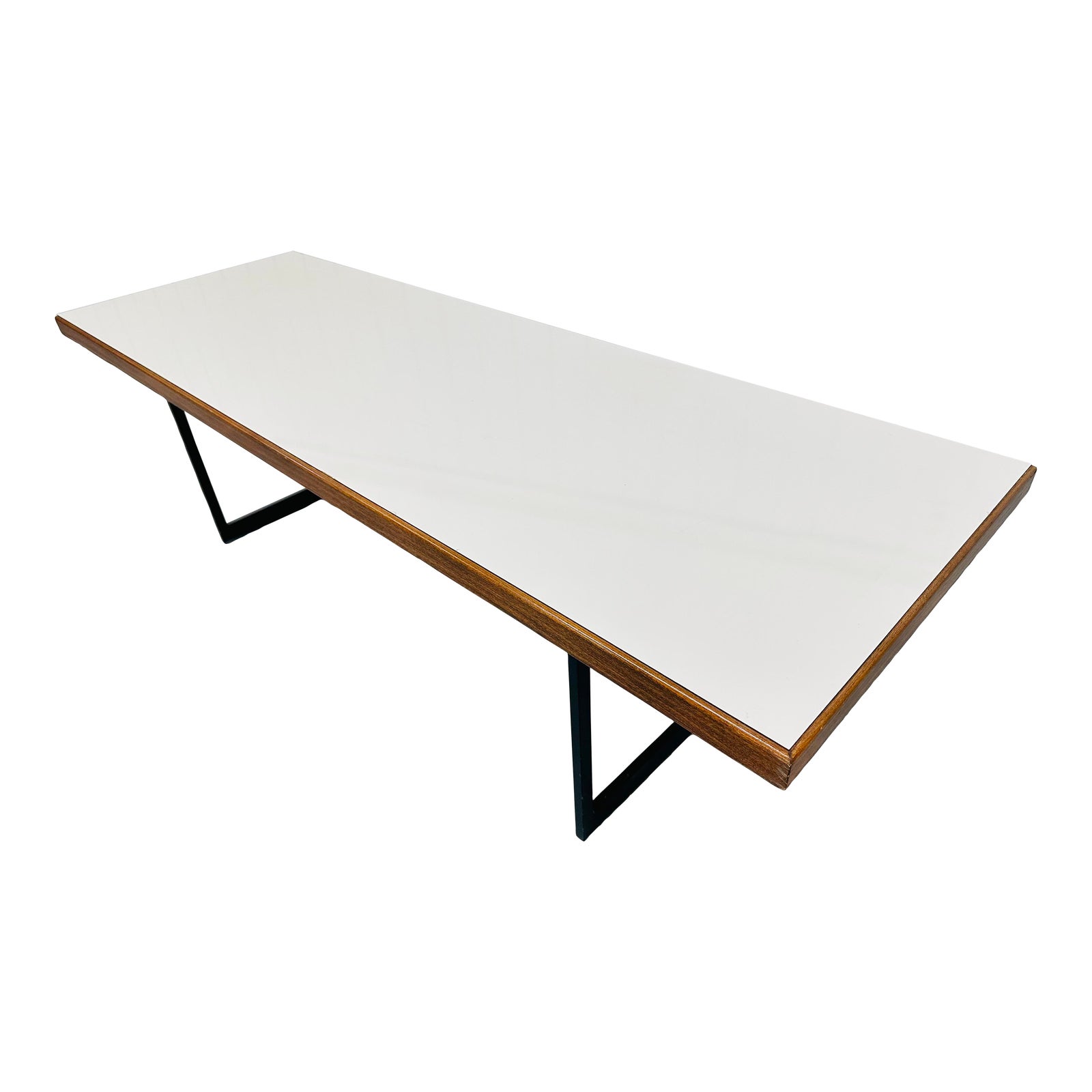 MidCentury Modern Rectangular White Top Coffee Table Chairish
