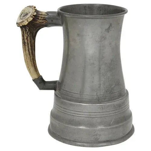 Mid 19th Century Antique Pewter & Horn Musical Mug For Sale - Image 5 of 5