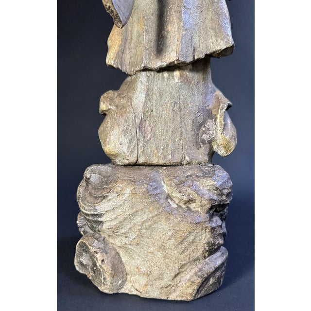 Lombard Artist, Polychrome Sculpture Depicting an Angel, 17th Century, Wood For Sale - Image 15 of 17