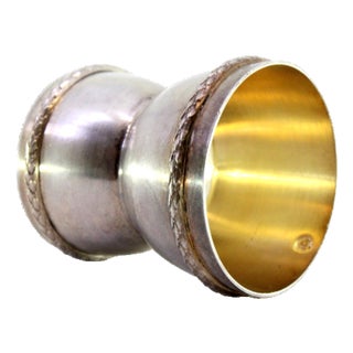 Silver Egg Holder with Double Frieze For Sale