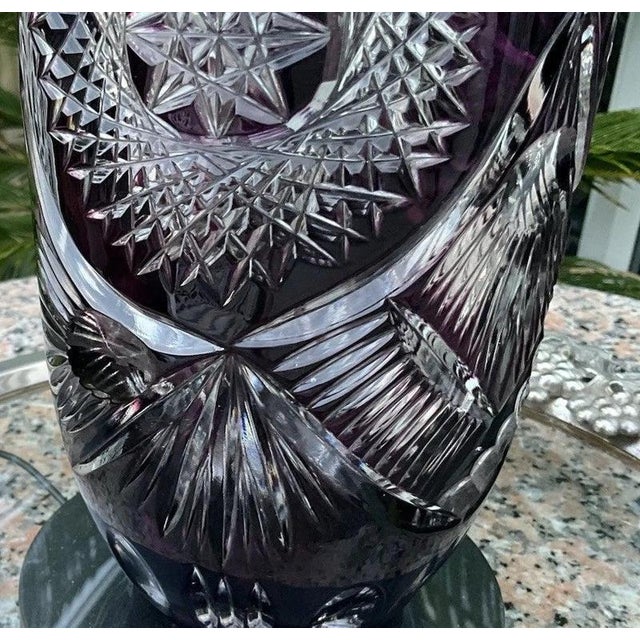 Moser Harrach Amethyst Cameo Vase with Engraved Elk by Gunter For Sale - Image 6 of 18