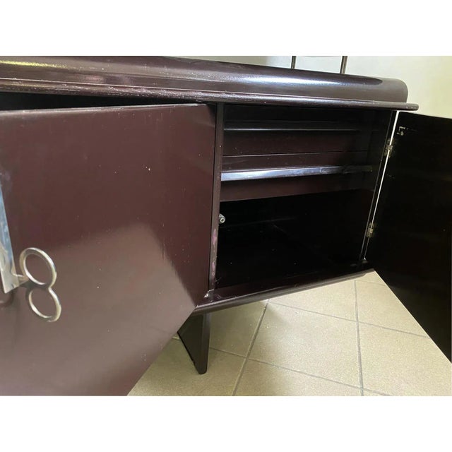 Brown Mid 20th Century "Pellicano" Sideboard by Vittorio Introini for Saporiti For Sale - Image 8 of 10