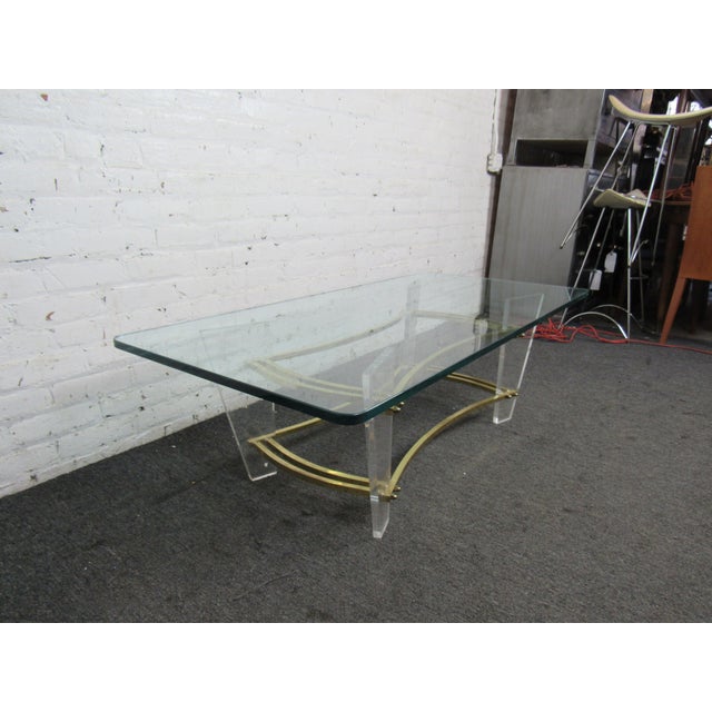 Mid-Century Lucite Coffee Table For Sale - Image 4 of 8