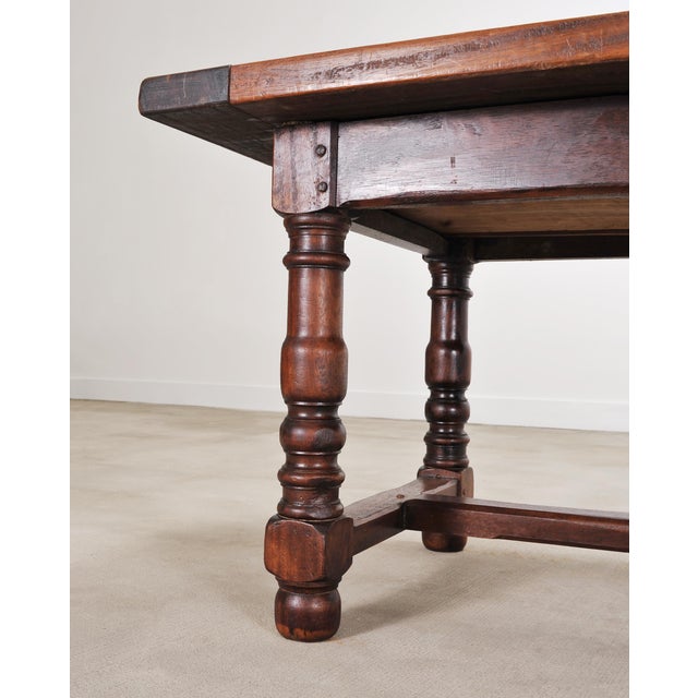 Country French Provincial Mahogany Farmhouse Dining Table 8 Ft For Sale - Image 14 of 18