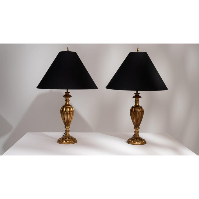 Early 20th Century France Antique Brass Pair Of Brass Urn Table Lamps For Sale - Image 10 of 11