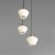 Mid-Century Modern Mid-Century Modern Italian Glass and Black Metal Three-Light Chandelier, 1950s For Sale - Image 3 of 18