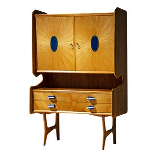 Vintage Italian Credenza with Ceramic Handles, 1950s For Sale