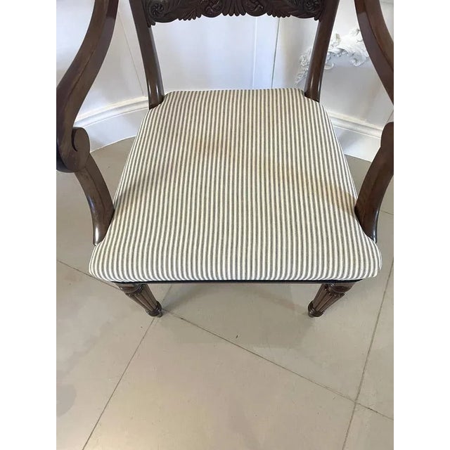 Cream Antique Carved Mahogany Desk Chair For Sale - Image 8 of 15