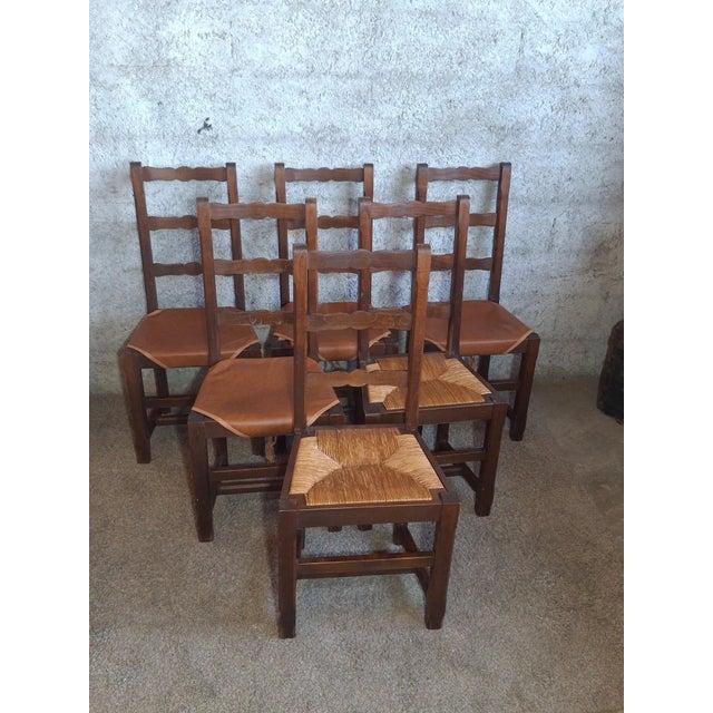 Chairs in Straw and Wood, 1890s, Set of 6 For Sale - Image 4 of 14
