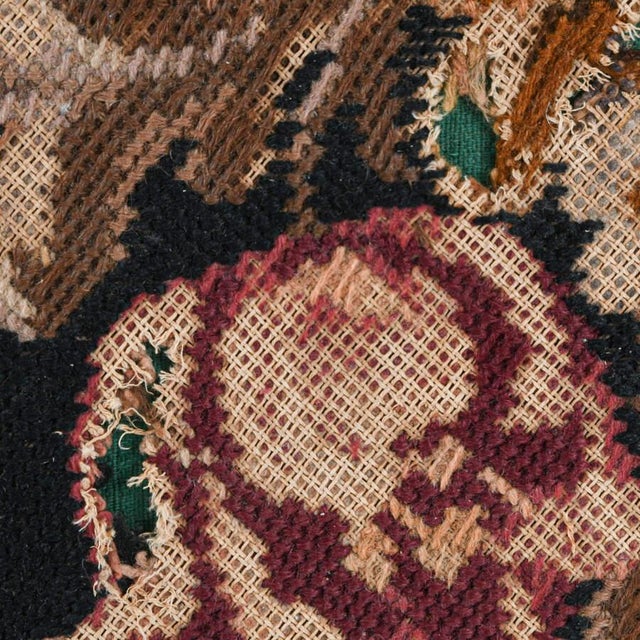 Early 20th Century Antique 20th Century Floral Needlework Footstool For Sale - Image 5 of 7