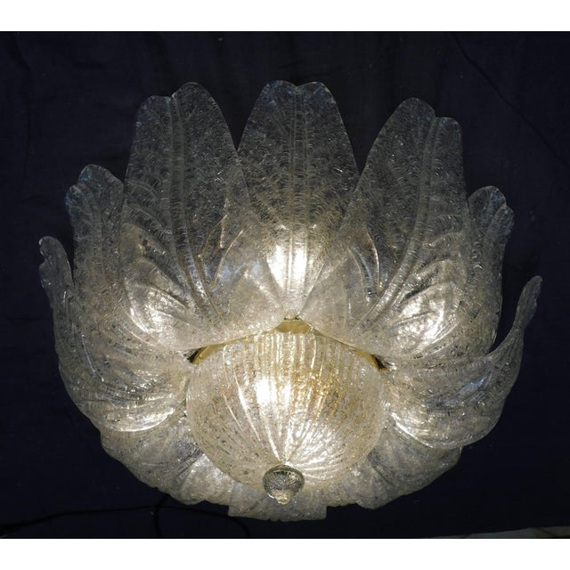 Glass 1960s Amber Graniglia Murano Flush Mount For Sale - Image 7 of 9