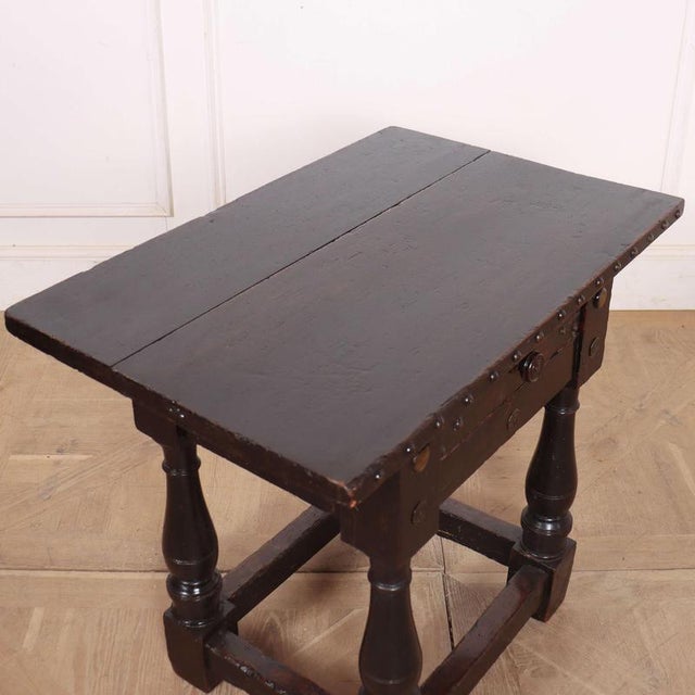 Brown Italian Side Table in Walnut For Sale - Image 8 of 9