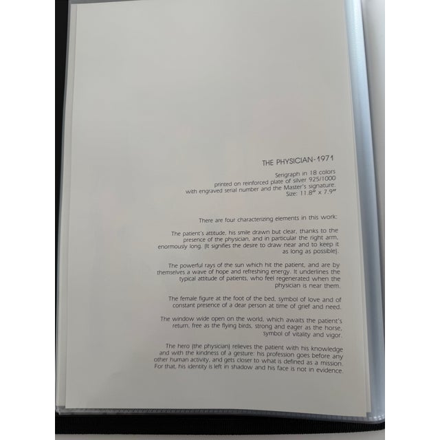 Silver Salvador Dalí "The Physician" (El Médico) Tobo Arte .925 Silver Serigraph Plaque Custom Gallery Framed For Sale - Image 8 of 12