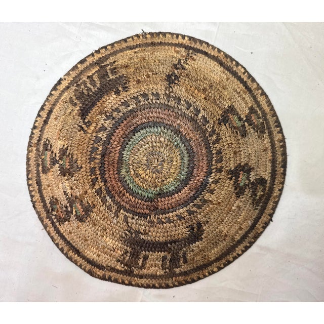 Antique Hand Woven Wicker Figural African Coiled Basket Hausa Nigeria Culture For Sale - Image 9 of 11