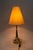 Large Art Deco Glass and Brass Table Lamp with Fabric Shade, Vienna, 1920s For Sale - Image 4 of 15