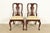 Queen Anne Henkel Harris Queen Anne Solid Mahogany Side Chairs or Dining Chairs, Pair For Sale - Image 3 of 15