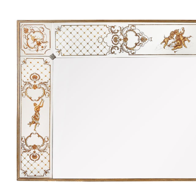This exquisite Art Deco giltwood mirror, crafted in France circa 1940, is a masterful blend of craftsmanship and elegance....