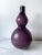 Purple Tall Vintage Aubergine Cased Glass Double Gourd Vase For Sale - Image 8 of 10