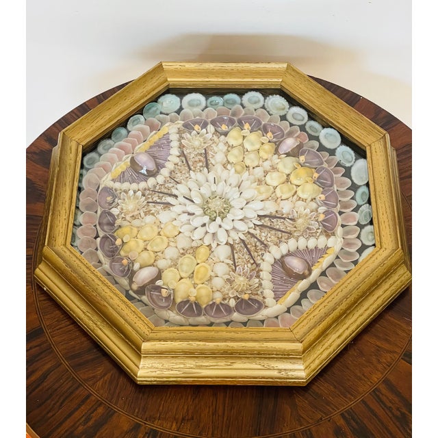 Beautiful Sailors Valentines sea Shell artwork, multilayered sea shells skillfully arranged by shape, size and colour in a...