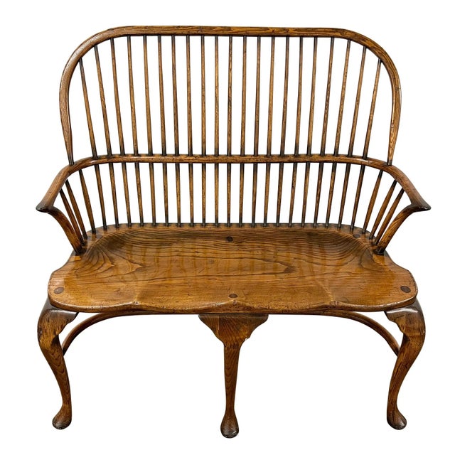 English 20th Century English Oak Sack-Back Bench For Sale - Image 3 of 12