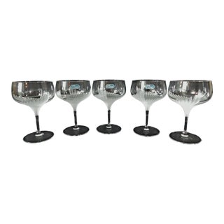 J.G.Durand France Etched Crystal Wine Glasses - Set of 4 + 1=5pcs For Sale